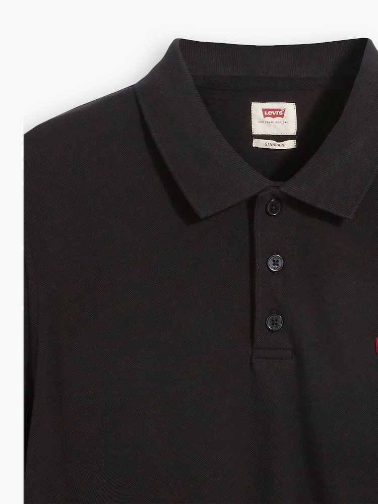 Черный - Levi's® Housemark 100% Cotton Polo Shirt - Image 4 of 4