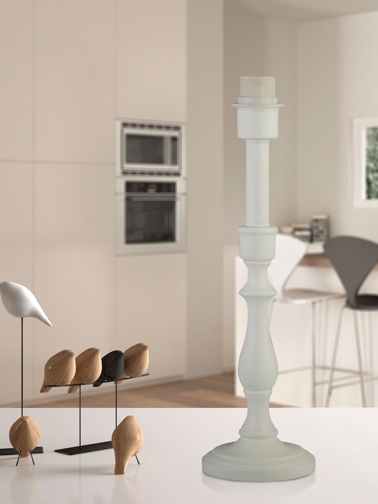 Searchlight Cream Wren Candlestick Table Lamp Base - Image 1 of 4