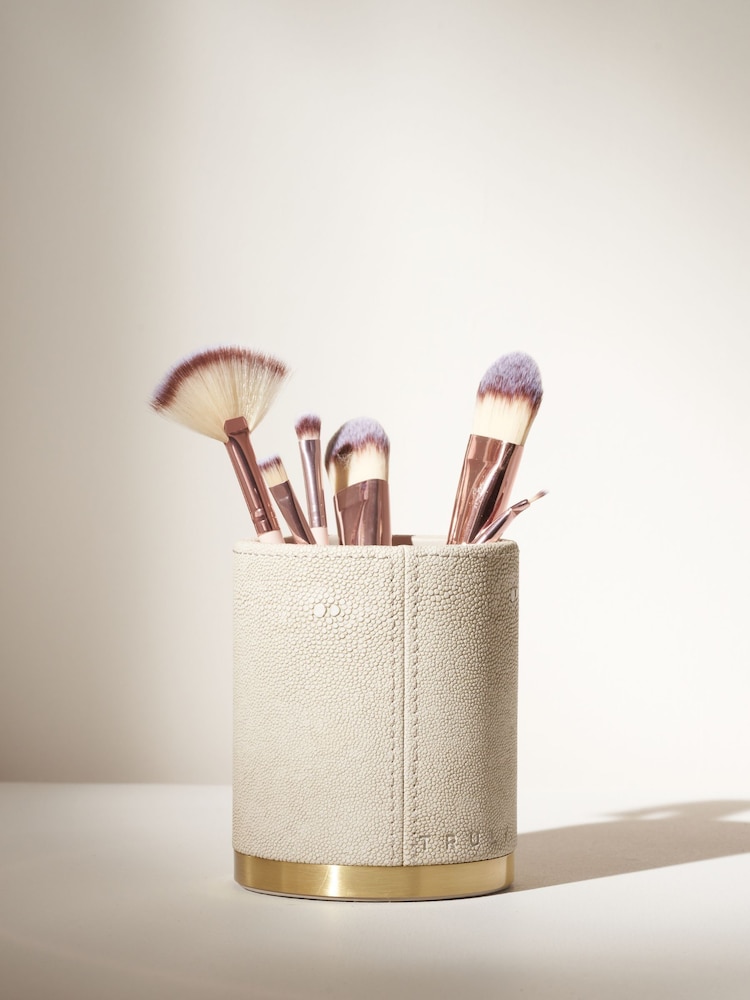 Truly Cream Luxe Shagreen Brush Holder - Image 1 of 3
