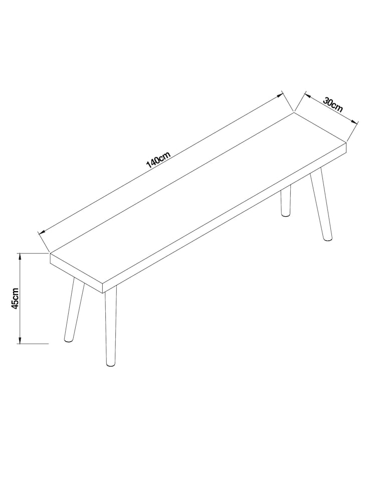 Dark Grey Oak Effect Ezra Bench - Image 7 of 7
