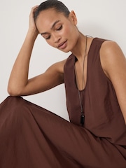 Hush Brown Sophie Scoop Neck Air Flow Maxi Dress - Image 4 of 5
