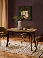 Dark Bronx Chevron 4 to 6 Seater Extending Oak Effect Dining Table - Image 1 of 9