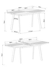 Dark Bronx Chevron 4 to 6 Seater Extending Oak Effect Dining Table - Image 3 of 9