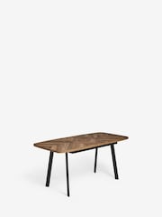 Dark Bronx Chevron 4 to 6 Seater Extending Oak Effect Dining Table - Image 8 of 9