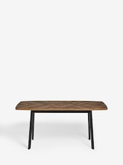 Dark Bronx Chevron 4 to 6 Seater Extending Oak Effect Dining Table - Image 9 of 9