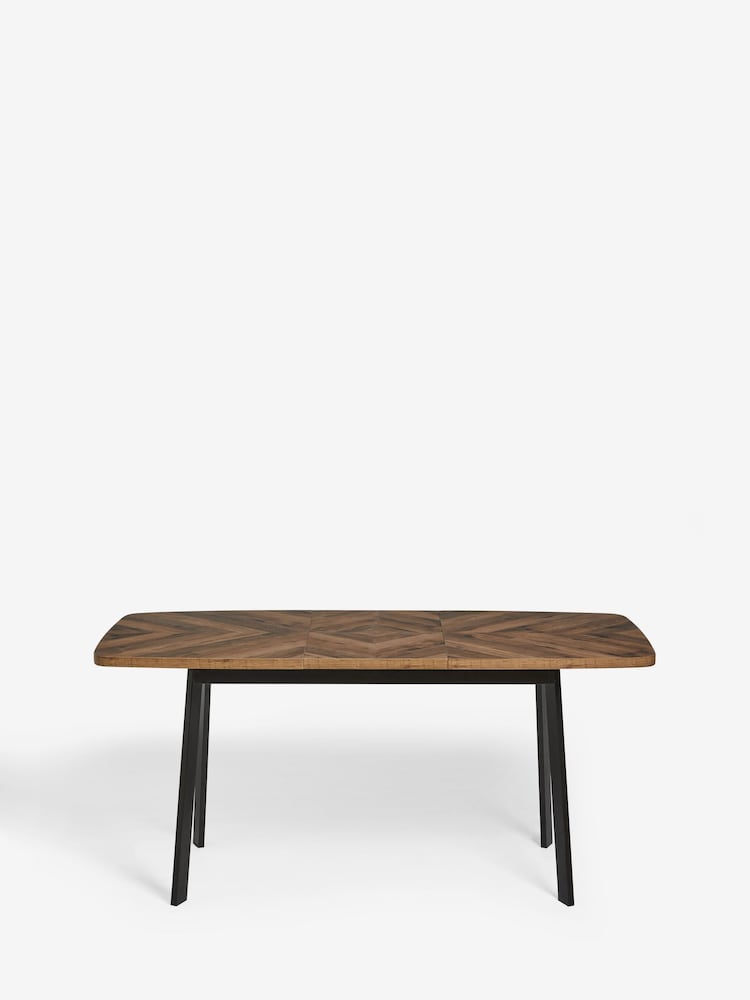 Dark Bronx Chevron 4 to 6 Seater Extending Oak Effect Dining Table - Image 9 of 9