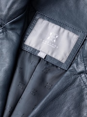 Lakeland Leather Blue Kylee Classic Leather Biker Jacket - Image 5 of 5