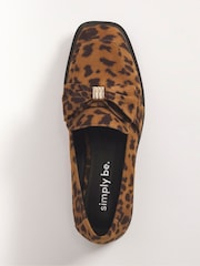 Simply Be Animal Classic Loafers With Bow Trim - Image 3 of 3