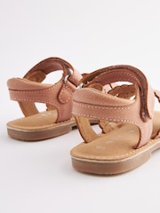 Tan Brown Wide Fit (G) Crossover Ankle Strap Sandals - Image 3 of 4