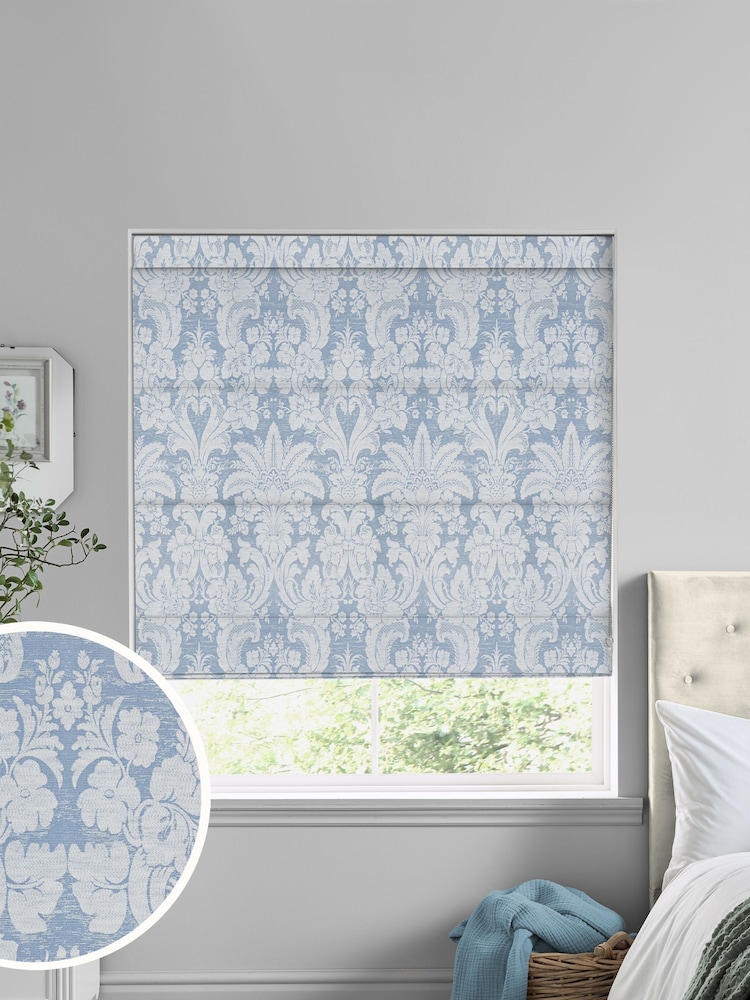 Laura Ashley Blue Martigues Made To Measure Roman Blinds - Image 1 of 6