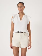 Hush White Cotton Cheesecloth Sleeveless Top - Image 1 of 5