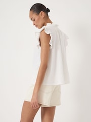 Hush White Cotton Cheesecloth Sleeveless Top - Image 3 of 5