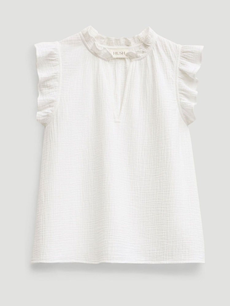 Hush White Cotton Cheesecloth Sleeveless Top - Image 5 of 5