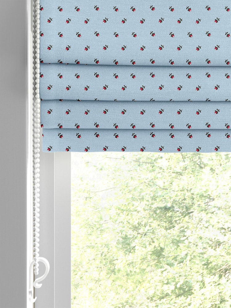 Cath Kidston Blue Rose Bud Made To Measure Roman 100% Cotton Blinds - Image 2 of 6