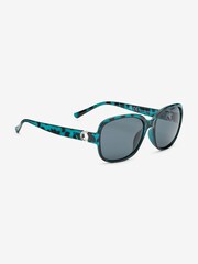 Teal Blue Small Square Polarised Sunglasses - Image 3 of 6