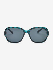 Teal Blue Small Square Polarised Sunglasses - Image 4 of 6