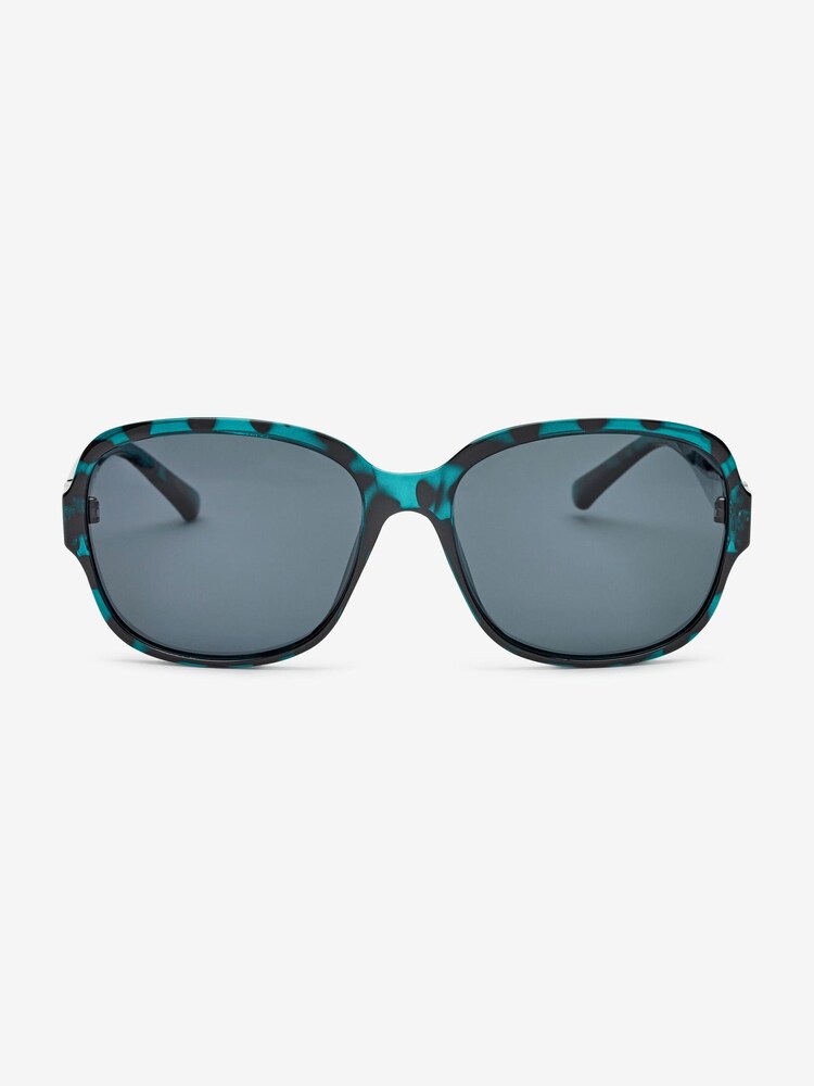 Teal Blue Small Square Polarised Sunglasses - Image 4 of 6