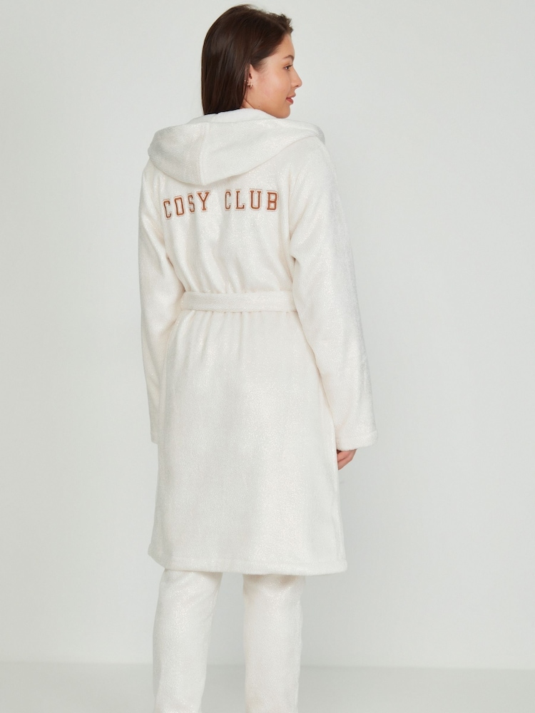 Kylie Teen Natural Cosy Club Fleece Robe - Image 2 of 5