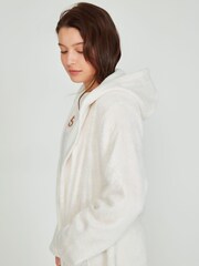 Kylie Teen Natural Cosy Club Fleece Robe - Image 4 of 5