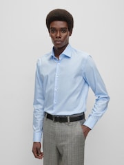 BOSS Blue Slim Fit Dress 100% Cotton Shirt - Image 1 of 6