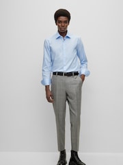 BOSS Blue Slim Fit Dress 100% Cotton Shirt - Image 3 of 6