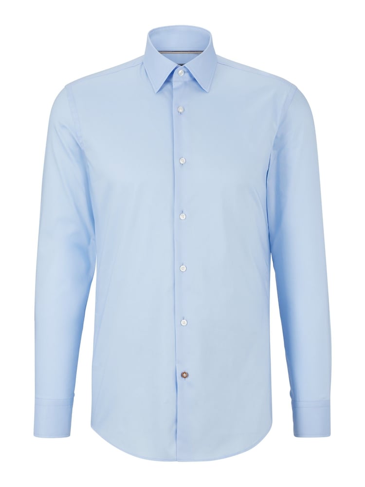 BOSS Blue Slim Fit Dress 100% Cotton Shirt - Image 6 of 6