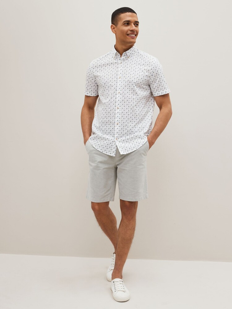 White Geo Printed Short Sleeve Shirt - Image 2 of 8