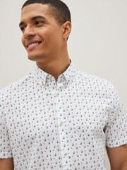 White Geo Printed Short Sleeve Shirt - Image 4 of 8