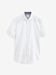 White Geo Printed Short Sleeve Shirt - Image 6 of 8