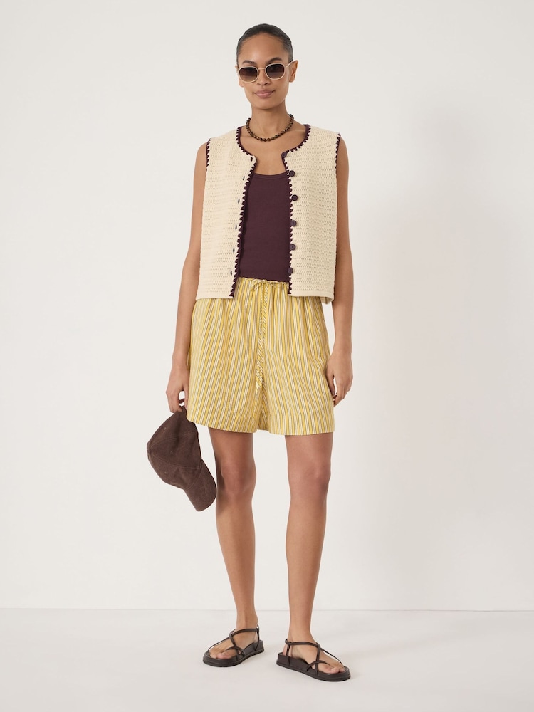 Hush Yellow Wendy Stripe Air Flow Shorts - Image 1 of 5