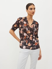 Paige Tangi Floral Silk Black Blouse - Image 1 of 6
