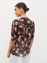 Paige Tangi Floral Silk Black Blouse - Image 2 of 6