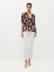 Paige Tangi Floral Silk Black Blouse - Image 4 of 6