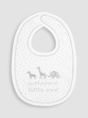 JoJo Maman Bébé White Welcome Little One Embroidered Bib - Image 2 of 4