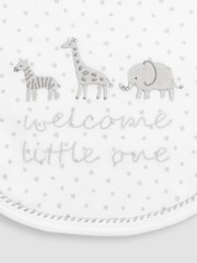 JoJo Maman Bébé White Welcome Little One Embroidered Bib - Image 4 of 4