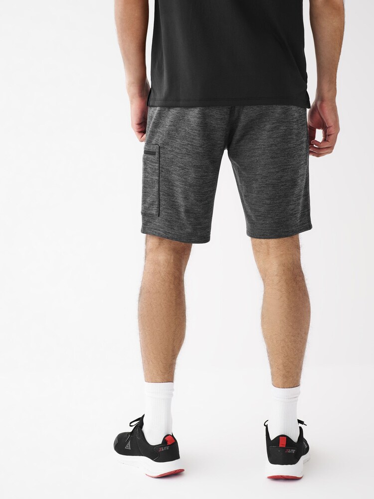 Charcoal Grey Fleece Cargo Shorts - Image 3 of 6