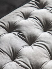 Gallery Home Grey Velvet Bench Pad - Image 4 of 5