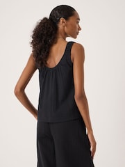 Hush Black Lazra Gathered Strap Flared Cami Top - Image 3 of 5