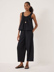 Hush Black Lazra Gathered Strap Flared Cami Top - Image 4 of 5