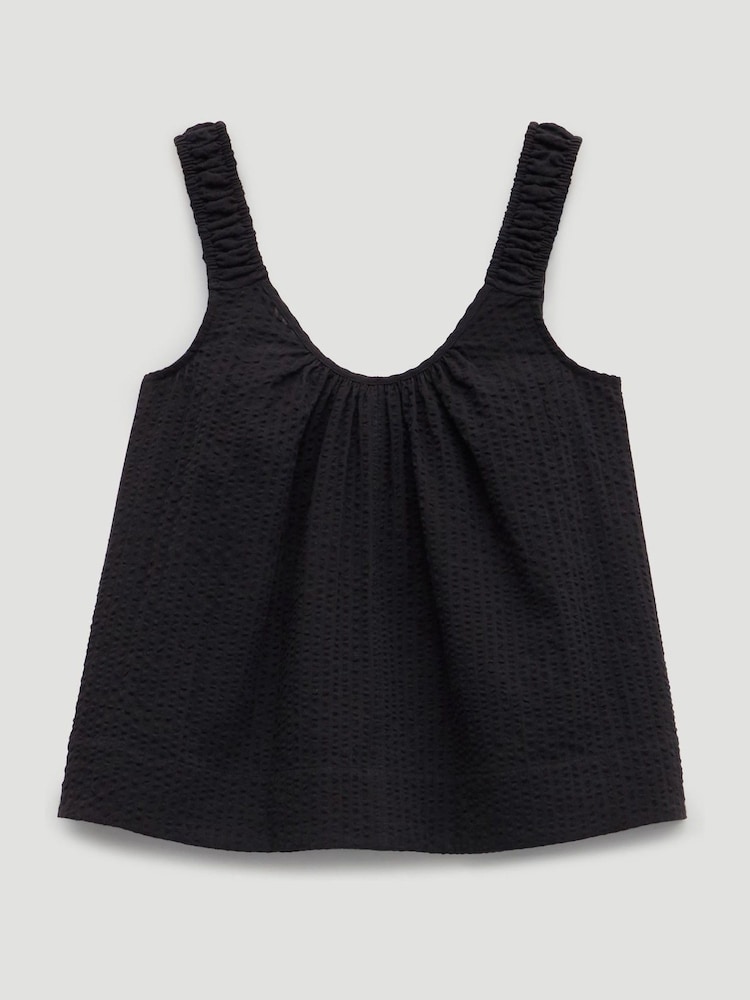 Hush Black Lazra Gathered Strap Flared Cami Top - Image 5 of 5
