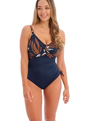 Fantasie Blue French Lake Orta Underwire Twist Front Swimsuit - Image 1 of 4