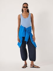 Hush Blue Cotton Slub Tank Top - Image 2 of 5