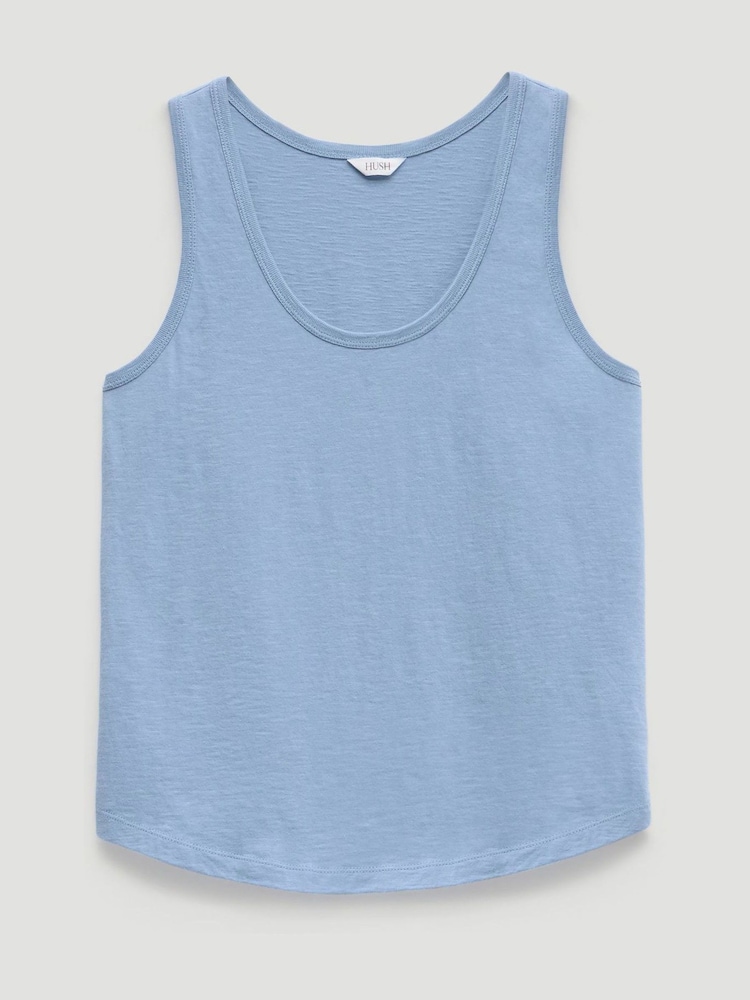 Hush Blue Cotton Slub Tank Top - Image 5 of 5