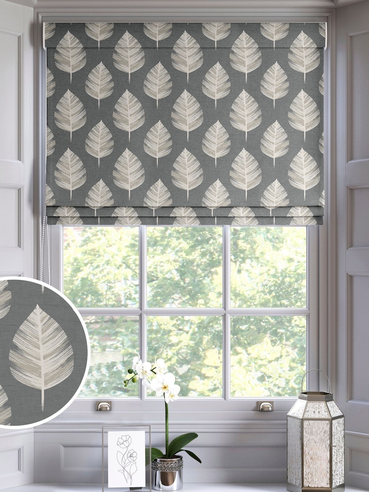 Grey Finn Made To Measure Roman 100% Cotton Blind - Image 1 of 6