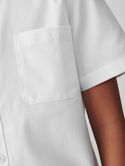 Clarks White Short Sleeve Senior Boys School Shirt with Stretch - Image 10 of 14