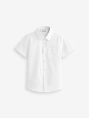 Clarks White Short Sleeve Senior Boys School Shirt with Stretch - Image 11 of 14