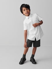 Clarks White Short Sleeve Senior Boys School Shirt with Stretch - Image 4 of 14