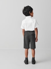 Clarks White Short Sleeve Senior Boys School Shirt with Stretch - Image 6 of 14