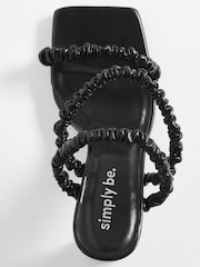 Simply Be Diandra Ex Wide Fit Black Sandals - Image 3 of 3