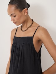 Hush Black Carmen Seersucker Beach Mini Dress - Image 2 of 5